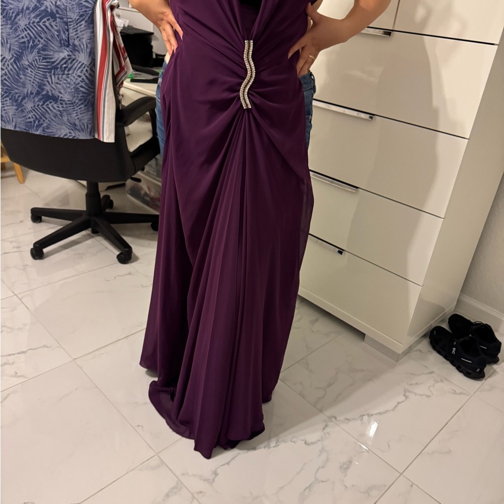 Chic Purple Maxi Dress with Embellished Detail